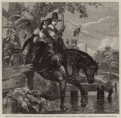 Jane Lane assisting Charles II to escape after the Battle of Worcester by Edgar Melville Ward